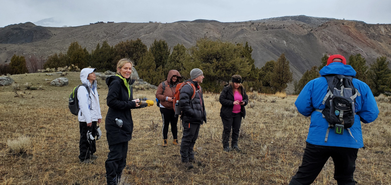 adventures for all group in yellowstone national park preparing to hike