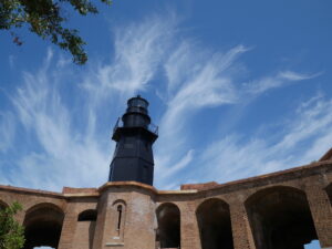 black lighthouse in the dry tortugas